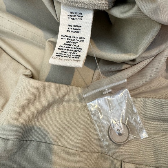 Soft Surroundings Shorts Superla Stretch Shorts Khaki Gail Short - Picture 10 of 12